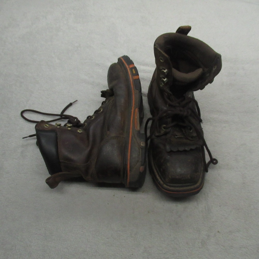 Cody James Mens 9.5D Work Boots Brown Leather Rugged Composite Toe Decimator‎ 8"